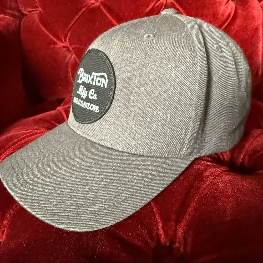 Brixton - Gray Trucker Hat Snap Back Classic Design Patch Logo